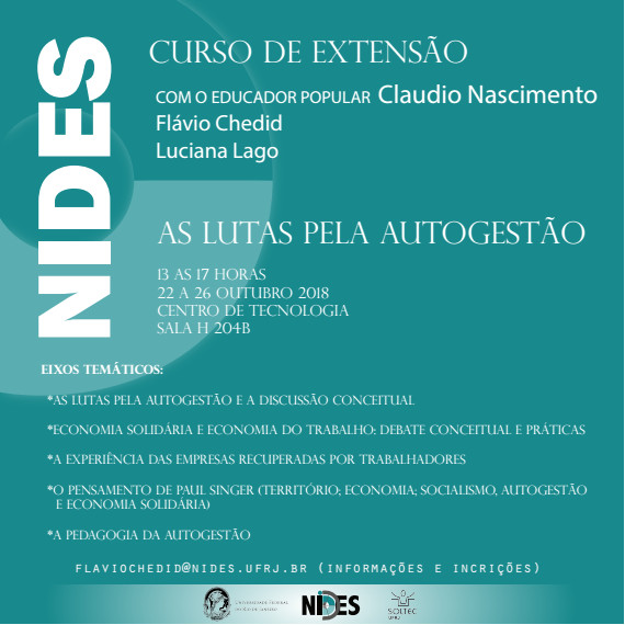 Curso Extensao Autogestao Claudio Nascimento
